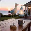 Adorable Solar Seagull Garden Statue Light 11"(W) x3.2(D) x13.8(H) - Outdoor Indoor Decor for Yard Patio Balcony, Ideal Mother's Day for Mom Grandma Wife Women