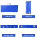 Empty Mahjong Game Set Case, Blue Aluminum Protective Case with Mahjong Tiles Trays(Tiles not Included,2Pcs/Set), Plastic Trays with Lids, Mahjong Set Storage Box