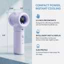 Handheld Portable Fan with Misting, Safety Lock, High Speed & LED Display - Personal Fans Portable Rechargeable, 20000 RPM Turbo Mini Fan for Travel, Outdoor, Home, Office (Purple)