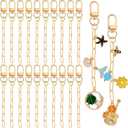 Liliaafar 50 Set Keychain Making Kit Metal Keychain Clips with Key Ring Swivel Snap Hook Lobster Claw Clasps and Extender Chain Bulk for DIY Craft Supplies Jewelry Bags Accessories Gift (Gold)