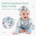 PATPAT Baby Girl Infant Clothes Footie – Soft Viscose from Bamboo, Stretch Feel – 2-Way Ruffled Zipper, Fold-Over Mittens & Cuffs Sweet Milks 18-24 Months