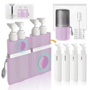Travel Bottles for Toiletries, TSA Approved Travel Shampoo and conditioner Bottles with Suction Cups, Pink