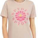 Spyder Women's Retro Sunset Graphic Short Sleeve Tee T-Shirt (Beige, M)