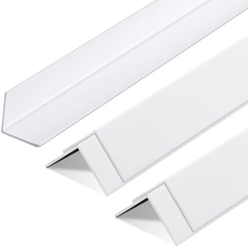 Sasylvia 5 Pcs Wall Corner Protector Guards, Vinyl 3/4 x 48 Inches Corner Trim Molding, Avoid Scratching Scuffs, Ease Install and Cleaning for Door Countertop Furniture Cabinet Protection, White