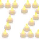 Homemory 72 Pack Waterproof Flameless Floating Tealights, Battery Flickering LED Tea Lights Candles - Wedding, Party, Centerpiece, Pool & SPA (Warm White)