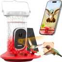 Smart Hummingbird Feeder Camera with AI Identification, 2.5K HD & Color Night Vision, Solar Powered Outdoor, IP66 Weatherproof Garden Decor