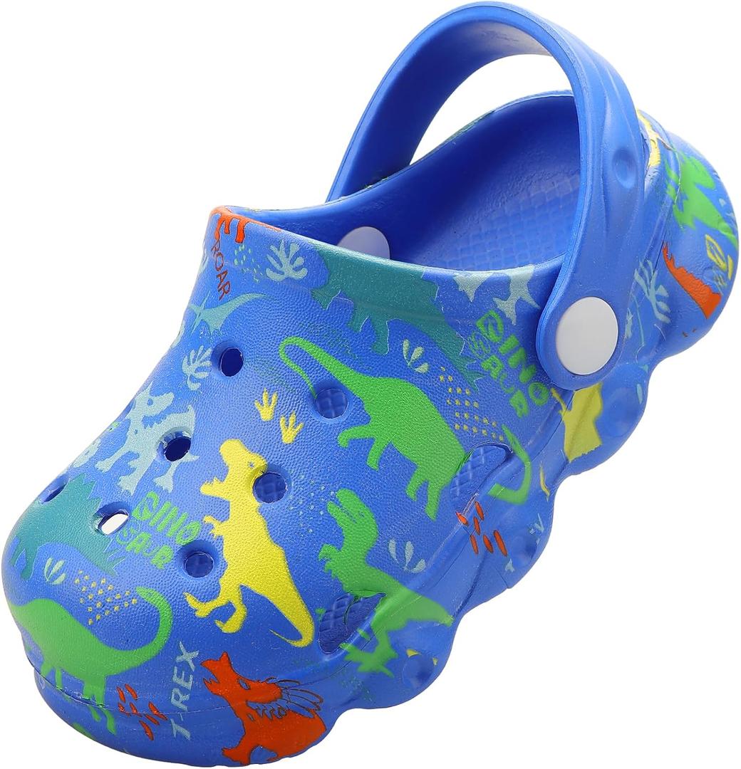 OWIF Toddler Clogs Boys Girls Kids Dinosaur Garden Shoes Slip on Sandals Slides Water Summer Shoes for Outdoor Beach Pool, 190