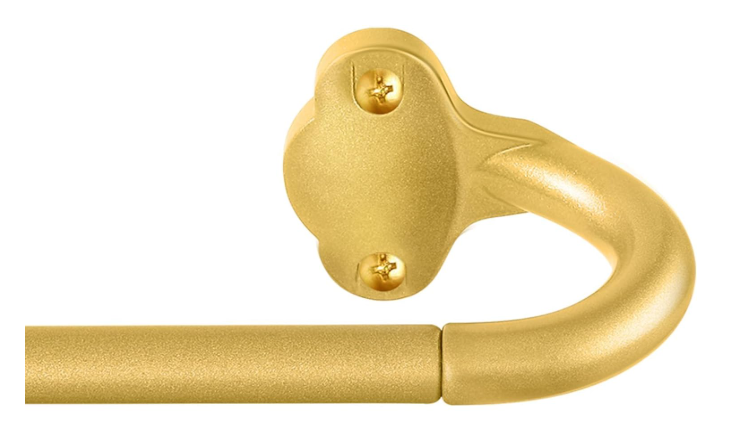 Wrap Around Curtain Rods,Gold Curtain Rods 48 to 84 Inch,5/8 Inch Adjustable Blackout Curtain Rod Set,Room Darkening Single Window Rod,Metal Thicken Hidden Curved Drapery Rods 48-90",Brass Gold