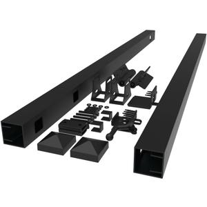 4-ft 3 Rail Aluminum Fence Adjustable Gate Kit Black