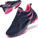 Women's Running Shoes Non Slip Tennis Walking Shoe Women Mesh Cushion Sneakers for Gym Workout Sports (9, Rose)
