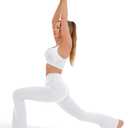 HEGALY Women's Flare Yoga Pants - Crossover Flare Leggings Buttery Soft High Waisted Workout Casual Bootcut Pants White, Medium