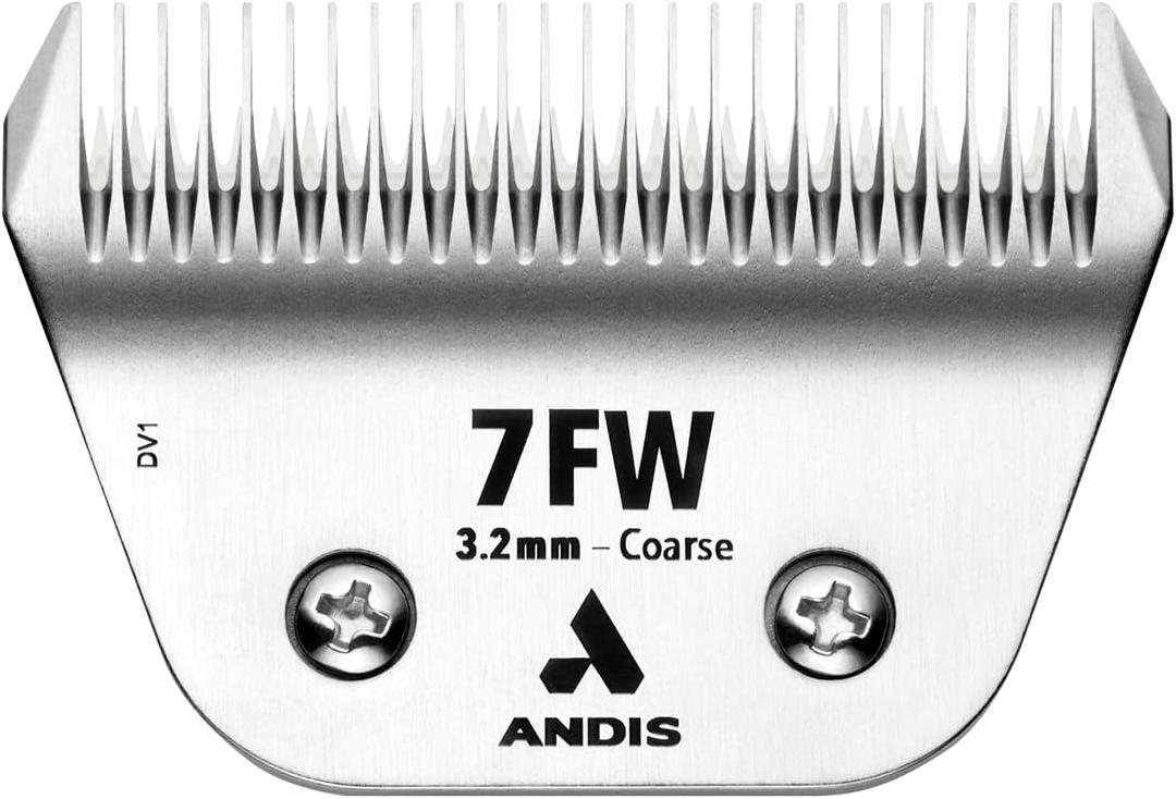 Andis 561465 ceramicEDGE Detachable Wide Blade #7FW  Carbon Steel Pet Clipper Blade, Coarse Tooth, Professional Grooming Performance (7FW (3.2mm))