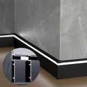 JARBIH 10 Packs 1M/3.3ft Aluminum Skirting Baseboards, 78x12mm LED Channel System Diffuser, Line Light Wall Mount Aluminum Profile with Milky Cover, Suitable for Living Room Bedroom Kitchen