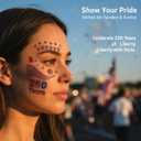 3 x 250th Anniversary Patriotic Face Temporary Tattoos for Women Kids Adults, 6 Sheets Waterproof 4th of July Face Tattoos Stickers with USA Flag Stars Eagle Fireworks Designs for Independence Day Party