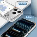 Magnetic Case for iPhone 17 Pro Design On Clear Base, Compatible with MagSafe, Slim Protective Soft TPU Bumper Phone Cover Women Girls Case-Cute Blue Flower Garden
