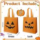 VDESFUEBY 20Pcs Halloween Trick or Treat Bags, Halloween Pumpkin Party Favor Bags Non-Woven Pumpkin Bag, Goodie Candy Bag for Birthday Party Favors