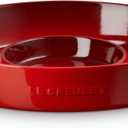 Le Creuset Stoneware Signature Oval Chip and Dip Platter, 13", Cerise