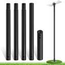 11FT Starlink Pole Mount,1.9" Diameter Thickened Outdoor Heavy Duty Galvanized Steel Weather Station Mounting Pole,with Bottom Fixed Bracket,Universal Size Suitable for Starlink Pipe Adapter, Black
