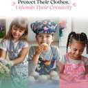 Kids Apron & Chef Hat Set  Adjustable, Water-Resistant  For Cooking, Baking, Arts and Crafts  Fits Ages 38 (White)