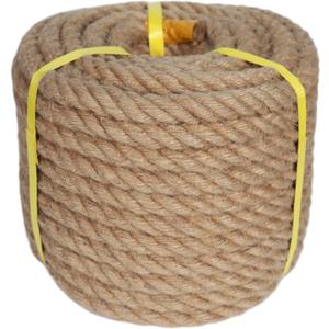 Twisted Manila Rope (3/4 in x 100 ft) Natural Jute Rope Hemp Rope for Crafting, Swing Bed, Railing, Decorating