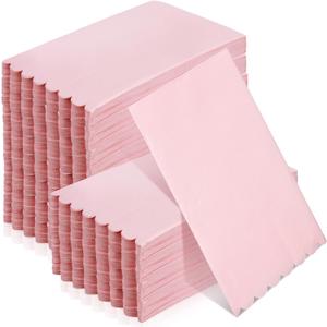 Glenmal 100 Pcs Paper Disposable Napkins 2 Ply Dinner Guest Cocktail Napkins Hand Towels for Wedding Spring Birthday Party Bridal Anniversary Reception, 13 x 16 Inches (Pink)