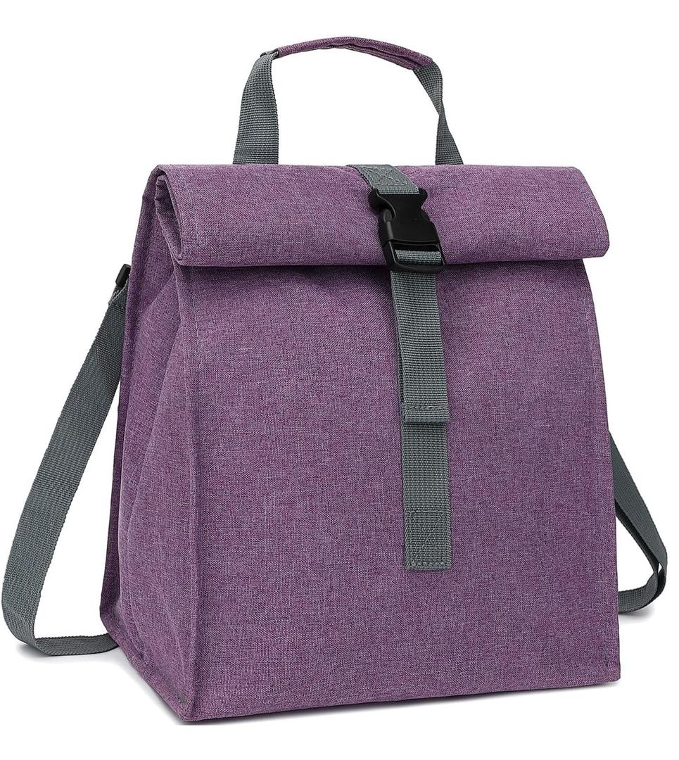 Unisex Insulated Lunch Bag, Purple, 8.8" x 6" x 9"
