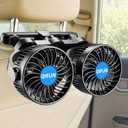 12V Car Fan, Portable Car Fan Cool Gadgets for Rear Seat Passenger, 4'' Headrest 360 Rotatable Backseat Car Cooling with Stepless Speed Regulation for Vehicles, SUV, RV, Boat