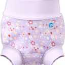 Baby & Toddler Happy Nappy Duo Reusable Swim Nappy with Silver Lining (2 - 3 Year, Lilac Spring)