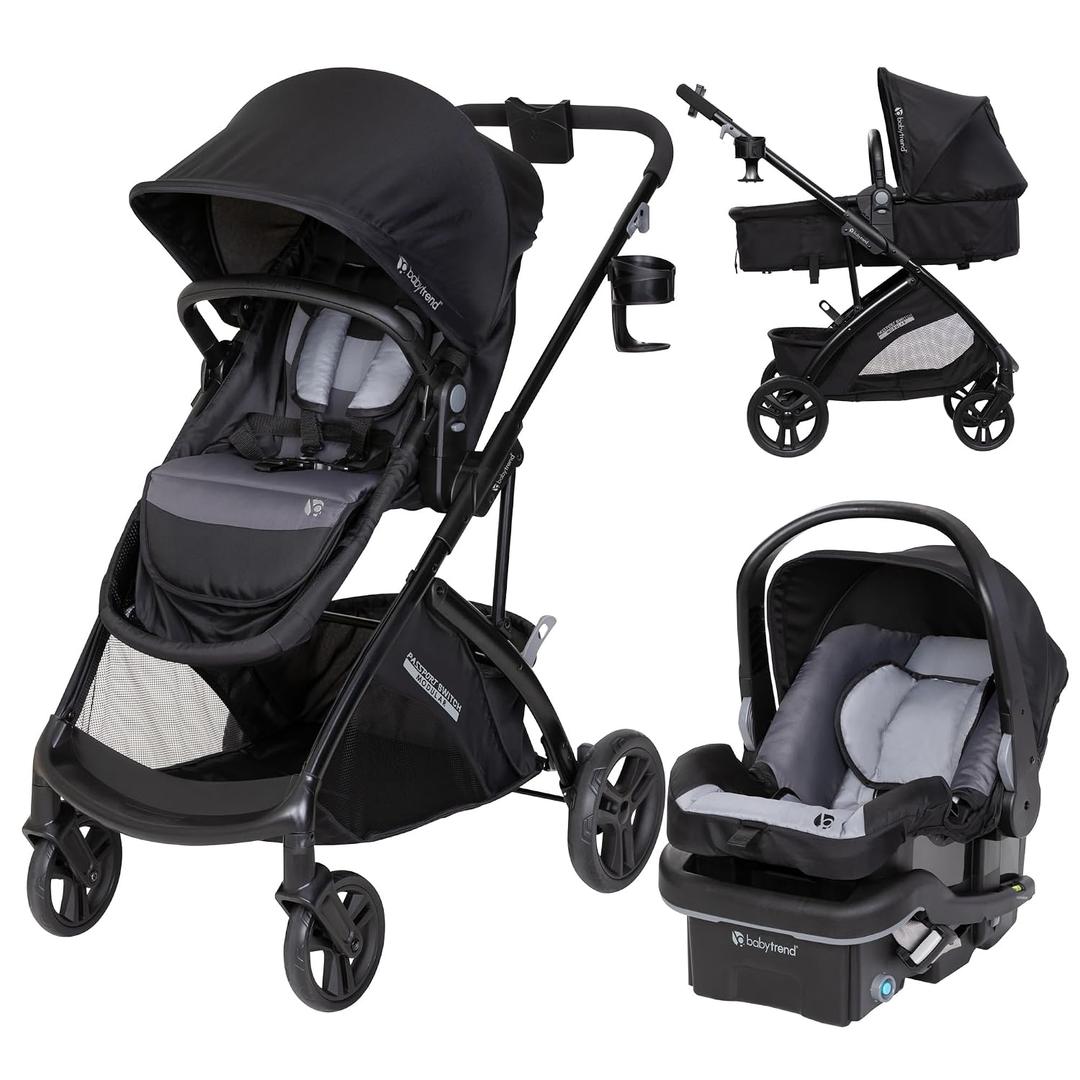 Baby Trend Passport Switch 6-in-1 Modular Stroller Travel System with EZ-Lift Plus Infant Car Seat, Dash Black, manufactured date is 03/07/2026