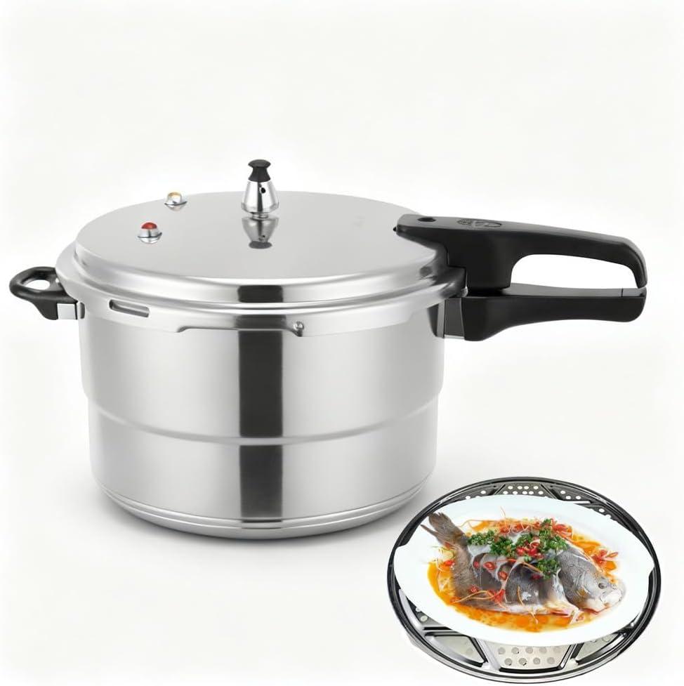 Small Pressure Cooker, Mini Aluminum Alloy Pressure Cooker with Magnetic Bottom, Safety and Durable Compact Pressure Canner Compatible For Induction Cookers And Gas Stoves (4L)