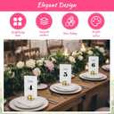 20 Pcs Round Table Number Cards Stands Modern Cursive Place Number 1-20 Gold Wooden Card Holders for Wedding Reception, Anniversary, Restaurant Events, Birthday Banquet, 4x6 Inches