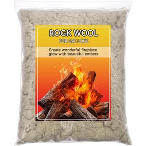 Rock Wool for Gas Log, 6 oz/Bag,Gas Fireplace logs Compatible with NG and LP Gas appliances,Creating a Realistic and Vibrant Flame Effect