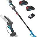 Electric Pole Saws for Tree Trimming, 6 Inch Mini Chainsaw Cordless 2-in-1 Pole Saw Battery Powered Tree Trimmer, Hand Held Chainsaw Long Bar Tree Branch Cutter, Wood Cutting Tools with 2 Batteries