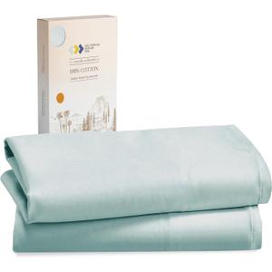 California Design Den 100% Cotton Pillow Cases Standard Size Set of 2, Soft & Cooling Sateen Weave Pillowcase Set (Standard/Queen, Seafoam)