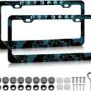 HCSS Map License Plate Frames - 2 Pack Funny Earth Map License Plate Holder, Aluminum Metal Rust-Proof Waterproof Car Decorative Tag Frame for Standard US 12x6 Inch