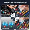 JOREST 300Pcs Car Fuse Assortment Kit, 160 Mini Blade Fuses Automotive + 90 Standard Auto Fuses + 50 Micro + Puller Replacement for RV Camper Boat Truck (2Amp 3A 5A 7.5A 10A 15A 20A 25A 30A 35A 40A)