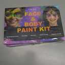 2 x Face Painting Kit for Kids & Adults - 18 Colors + 15 UV Glow Paints, Water-Based Non-Toxic Professional Makeup with Stencils & Brushes for Cosplay, Birthday Parties, Halloween