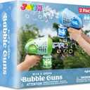 JOYIN 2 Kids Bubble Guns with 4 Bottles Solution, Automatic Bubble Machine Gun with 8 Holes for Kids, Adults, Summer Toys, Easter Basket Stuffers, Birthday Gift, Party Favors