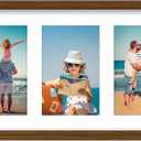decorUhome 8x24 Picture Frames Collage Wall Decor, Display 5Pcs 4x6 Photos with Mat or 1Pcs 8x24 Unmatted, 5 4x6 Collage Picture Frames for Wall Mounting, Brown