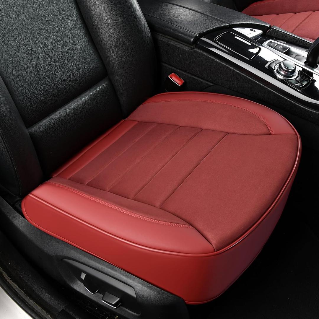 KAYI Pack of 2 Car Seat Cover, Memory Foam Car Seat Cushion, Non-Slip Bottom Breathable Car Seat Cover, Relieve Tailbone Pain, Suitable for 95% of Vehicles (Red)