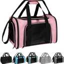 Top tasta Dog Cat Carrier Pet Carriers for Large Cats Small Dogs Carrier Soft Sided Puppy up to 25Lbs Dog Carrier Portable Foldable Dog Cat Travel Carrier (Large-Pink-20 * 13 * 13)