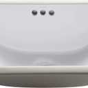 KRAUS Elavo 21-inch Rectangular Undermount White Porcelain Ceramic Bathroom Sink with Overflow, KCU-241, 20.63