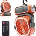 Portable Camping Fan with LED Lantern & Flashlight, 20000mAh Rechargeable Battery, 65H Runtime for Tent, Travel, Outdoor Activities, Picnic, BBQ & Fishing