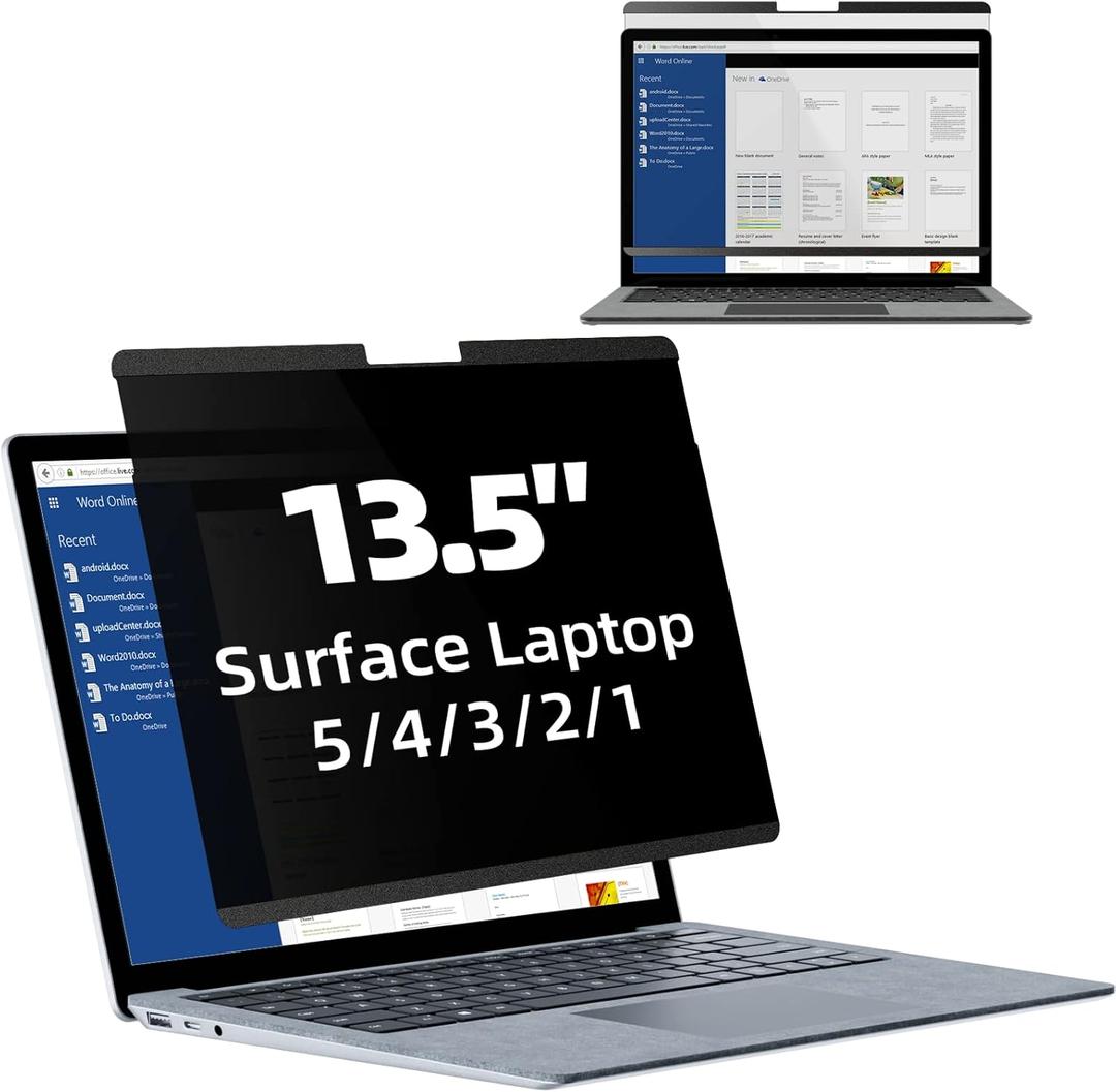 Mamol Magnetic Privacy Screen for 13.5 inch Microsoft Surface Laptop 5/4/3/2/1, Removable Anti Spy Glare Blue Light Filter, Surface Laptop Privacy Screen Protector 13.5 in (13.5 inch Surface Laptop 5/4/3/2/1)