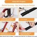 12ft Cord Cover Floor for Extension Cords, Self-Adhesive Floor Cable Cover to Protect Cables & Prevent Tripping, PVC Cord Hider Protector, Internal Wire Management Channel Diameter: 0.39", Black (W1'' x L12')