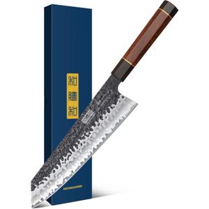 9 Inch Kiritsuke Chef Knife, Japanese Hand Forged 9 Layers 10Cr15CoMoV High Carbon Steel Kitchen Knife, Professional Chef's Knife with Ergonomic Rosewood Handle
