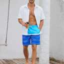 Mens Swim Trunks with Mesh Lining Quick Dry Bathing Suits Swimming Board Shorts 7"/9" with Pockets (Blue, L)