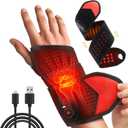 Red Light Therapy Wrist Heating Pad, 36 LED Beads & 3000mAh Battery, Cordless Rechargeable Heated Wrist Wrap with Vibration, 3 Heat Levels, for Daily Comfort, Post-Workout & Gift