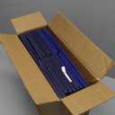 Amazon Basics Collapsible Fabric Storage Bins with Handles, Cube Organizer for Home Organization, 10.5"x10.5"x11", Navy, 4 Pack, 1 Blue and 3 Dark Blue