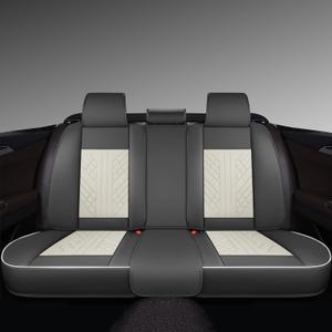 GXT Bench Seat Cover, Premium Faux Leather Bench Seat Covers for Trucks - Universal Fit for Most Sedans SUV Pick-up Truck, Durable for Long Lasting Protection (Grey and White)